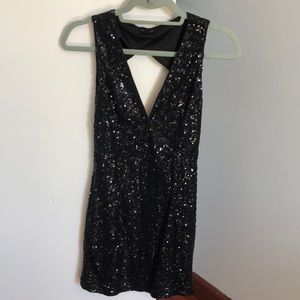 Black sequin bodycon dress